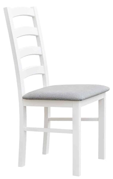 Scaun lemn masiv Linea cu Șezut Tapitat Model L1 L 43 x A 44 x H 94 cm - Gri deschis