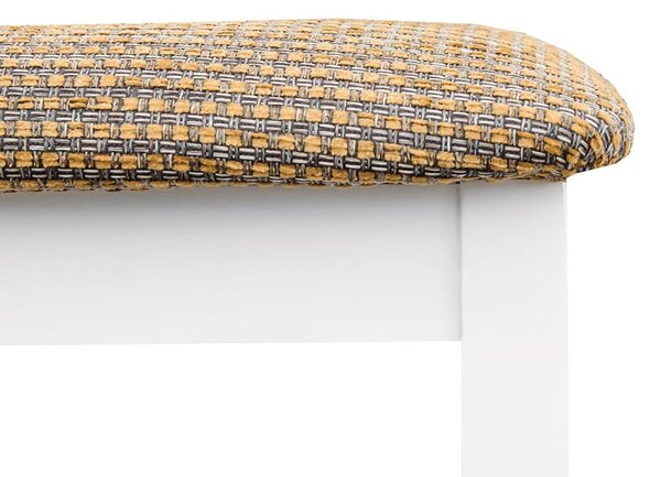 Scaun lemn masiv Linea cu Șezut Tapitat Model L1 L 43 x A 44 x H 94 cm - Gri deschis