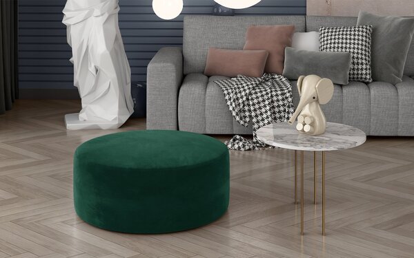 Taburet lemn masiv Pedro Rotund 75x42 cm - verde