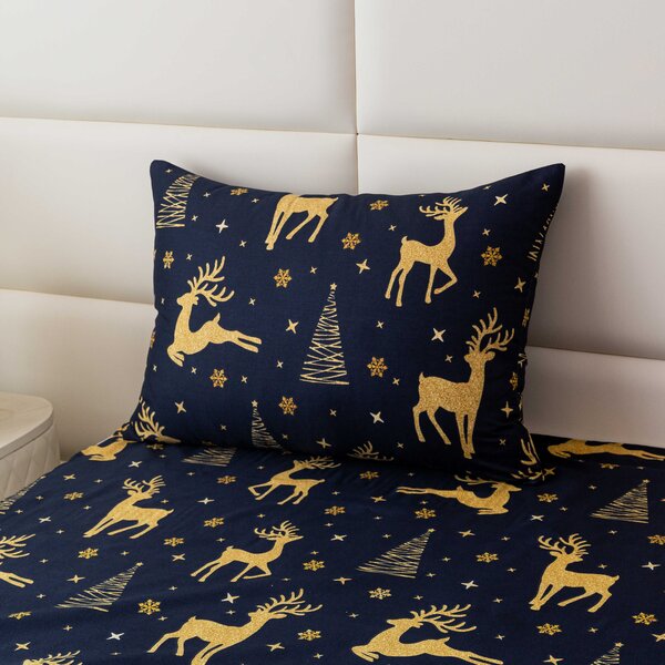 Lenjerie de pat din microfibra GOLDEN DEER albastru inchis Dimensiune lenjerie de pat: 70 x 90 cm | 140 x 220 cm
