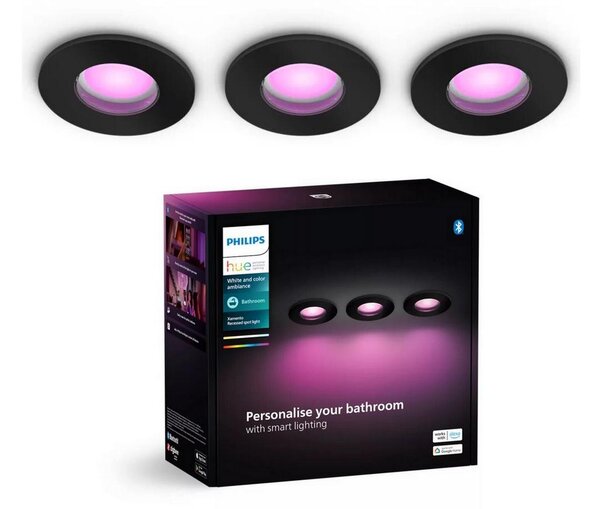 Philips Hue XAMENTO 3x LED RGBW stmívatelné koupelnové svítidlo 1xGU10/4,2W IP44