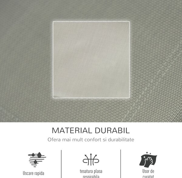 Outsunny Sezlong Balansoar de Grădină cu Buzunar Lateral și Pernuță, Structură Metalică Rezistentă, 62x88x165 cm | Aosom Romania