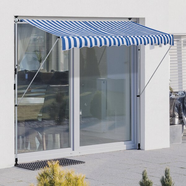 Outsunny Copertina Retractabilă cu Brațe și Manivelă, Rezistentă la Intemperii, Metal și Poliester, 300x150 cm | Aosom Romania