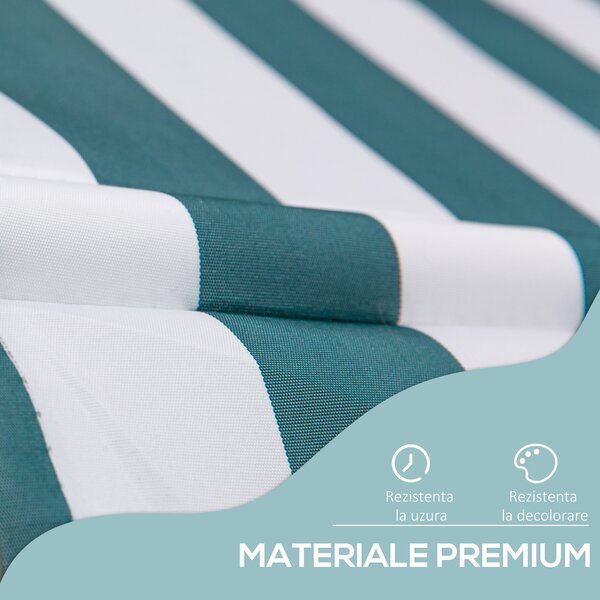 Outsunny Copertina Retractabilă pentru Terasă și Grădină, Rulou cu Manivelă, Design Modern, Alb și Verde, 200x150 cm | Aosom Romania
