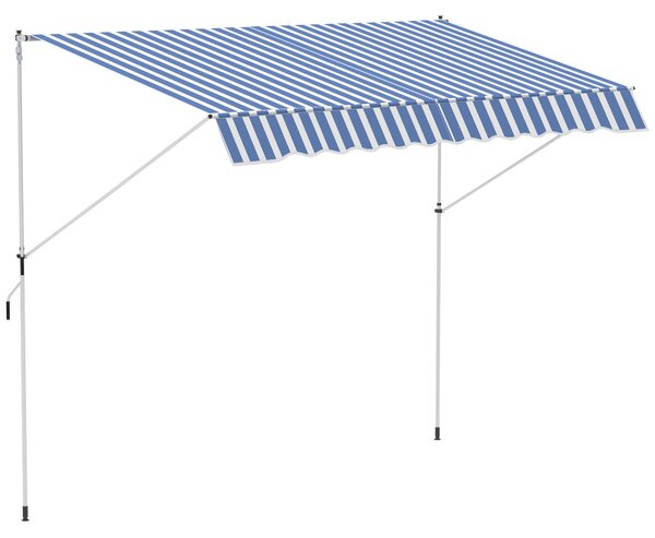 Outsunny Copertina Retractabilă cu Brațe și Manivelă, Rezistentă la Intemperii, Metal și Poliester, 300x150 cm | Aosom Romania