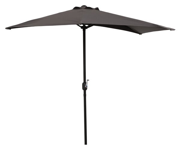 Outsunny Umbrelă Semicirculară Perete Grădină Deschidere Manivela Poliester Gri 269x138x236cm | Aosom Romania