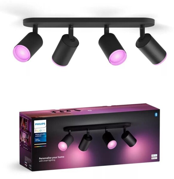 Philips Hue FUGATO LED RGBW spot 4xGU10/4,2W/230V negru dimabil