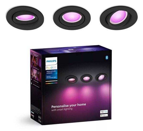 Philips Hue CENTURA 3xLED RGBW GU10 4,2W 230V set cu dimmer