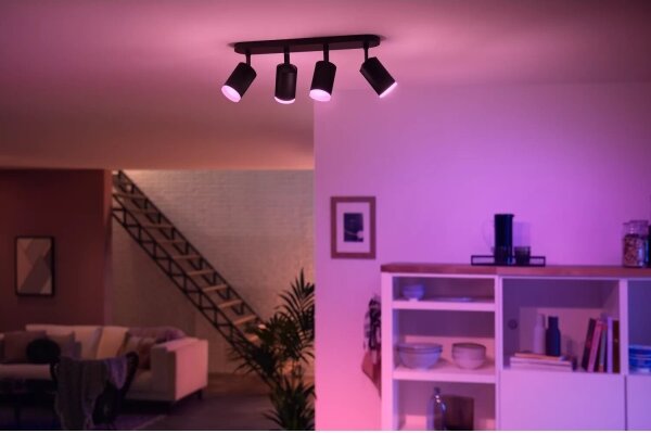 Philips Hue FUGATO LED RGBW spot 4xGU10/4,2W/230V negru dimabil