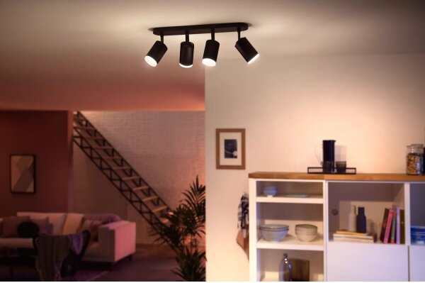 Philips Hue FUGATO LED RGBW spot 4xGU10/4,2W/230V negru dimabil