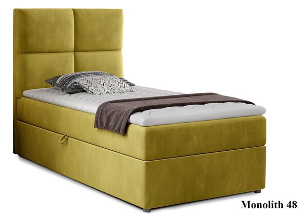 Pat Amarillo 90x200 cu Saltea, Topper, Ladă Depozitare, Personalizabil