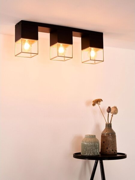Plafonieră Lucide 21120/03/30 RIXT 3xE27/40W/230V negru