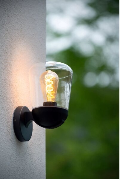 Lampă de perete de exterior Lucide 27837/01/30 TULSA 1xE27/40W/230V IP44 negru