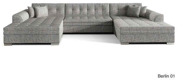 Colțar lemn masiv Formă U Extensibil Leyton 355x165cm Personalizabil