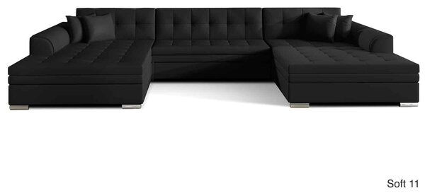 Colțar lemn masiv Formă U Extensibil Leyton 355x165cm Personalizabil