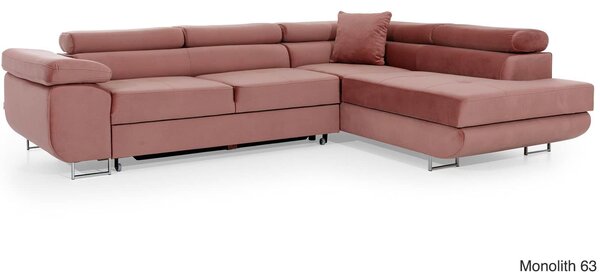 Colțar lemn masiv Extensibil Amina 275x202cm Ladă Depozitare Personalizabil - Monolith 63