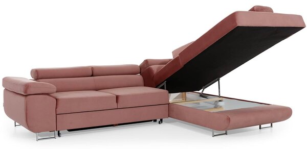 Colțar lemn masiv Extensibil Amina 275x202cm Ladă Depozitare Personalizabil - Monolith 63