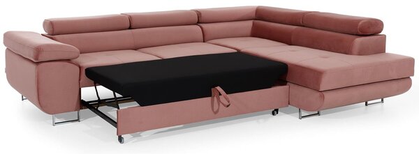 Colțar lemn masiv Extensibil Amina 275x202cm Ladă Depozitare Personalizabil - Monolith 63