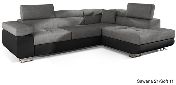 Colțar lemn masiv Extensibil Amina 275x202cm Ladă Depozitare Personalizabil - Monolith 63