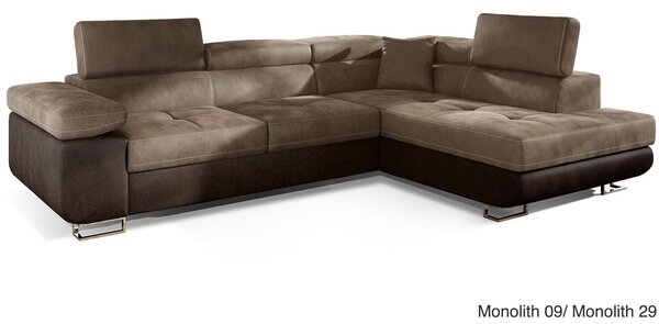 Colțar lemn masiv Extensibil Amina 275x202cm Ladă Depozitare Personalizabil - Monolith 63