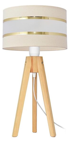 Lampă de masă HELEN 1xE27/15W/230V crem/auriu/pin