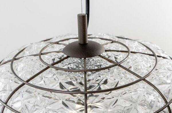Lustră pe cablu SIRU TERRA 1xE27/60W/230V negru/transparent sticlă venețiană