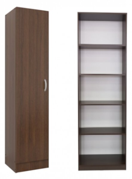 Dulap cu o Usa si 4 Polite, 200X45X45 cm, Culoare Wenge din Pal de 18mm