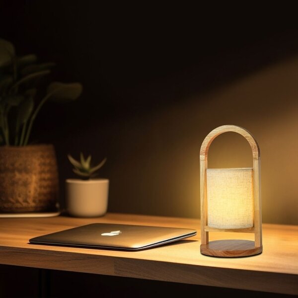Lampă de birou LED tactilă, încărcabilă, dimabilă, 1,5W, 3000K, 1800 mAh, bej