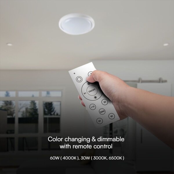 Plafonieră LED dimabilă LED/60W/230V 3000-6500K 49,2 cm alb + telecomandă