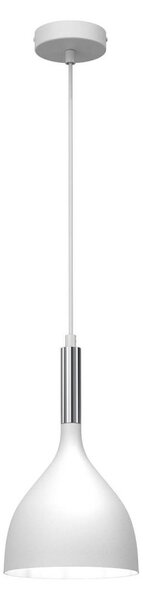 Lustră pe cablu NOAK 1xE27/60W/230V albă/crom lucios