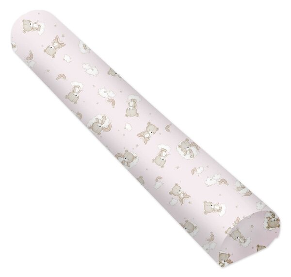 Protectie pat copii din burete cu husa bumbac detasabila Kidizi Sleepy Teddy, ideala si ca protectie perete pat