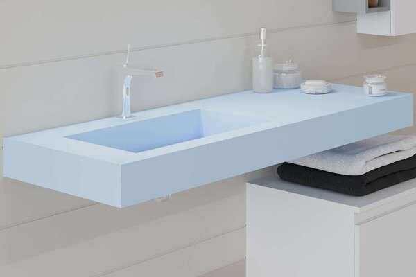 Lavoar lemn masiv Suspendat 80-120cm Bleu - White Oak, Lavoar 80 cm