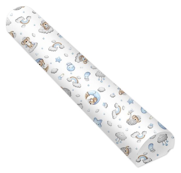 Protectie pat copii din burete cu husa bumbac detasabila Kidizi Koala Dreams Blue, ideala si ca protectie perete pat