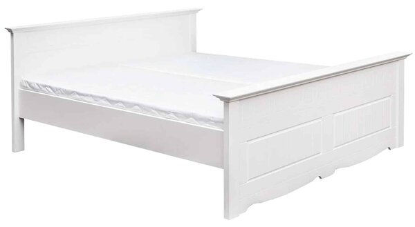 Pat lemn masiv alb Linea - 90x200