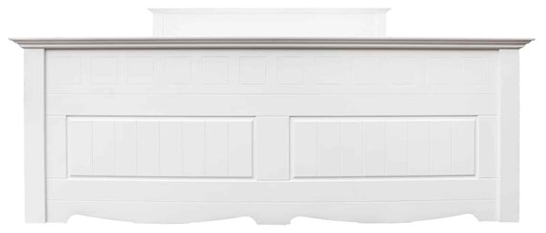 Pat lemn masiv alb Linea - 90x200