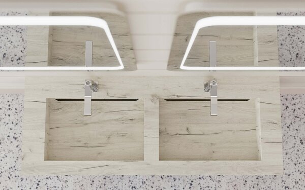 Set lemn masiv Mobilier Baie Suspendat Giulia Lavoar Dublu