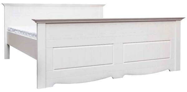 Pat lemn masiv alb Linea - 90x200