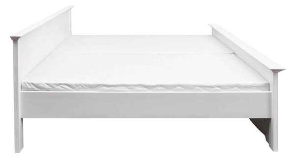 Pat lemn masiv alb Linea - 90x200