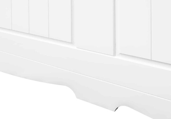 Pat lemn masiv alb Linea - 90x200