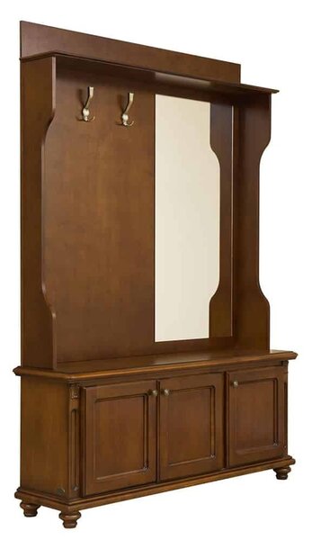 Garderobă lemn masiv nuc - L 144 x A 35 x H 190 cm