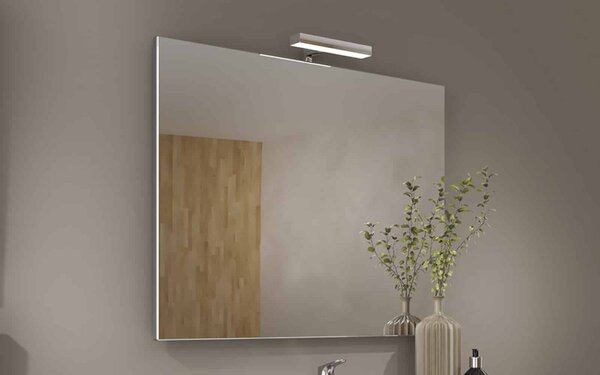 Oglindă lemn masiv Baie Reversibilă 80/, 100 × 2 × 60 cm - 80x60cm, Crom