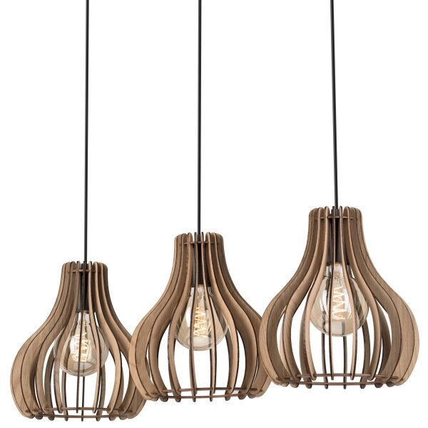 Lustră pe cablu TUCCI 3xE27/15W/230V stejar/negru