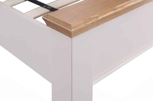 Pat lemn masiv natur Sussane Gri/ - 90x200