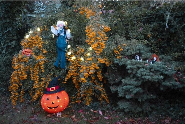 Decorațiune LED de exterior HALLOWEEN Retlux LED/3xAA/alb cald IP44 dovleac