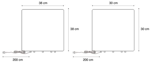 Set de 2 lămpi de podea pentru exterior albe 30 și 38 cm pătrate IP44 - Nura