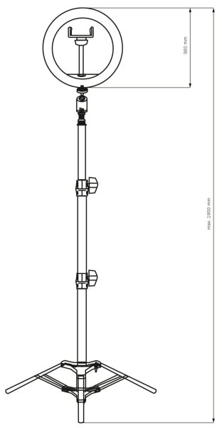 Lampă LED dimabilă cu trepied și suport pentru vloguri LED/15W/5V 2700-6500K