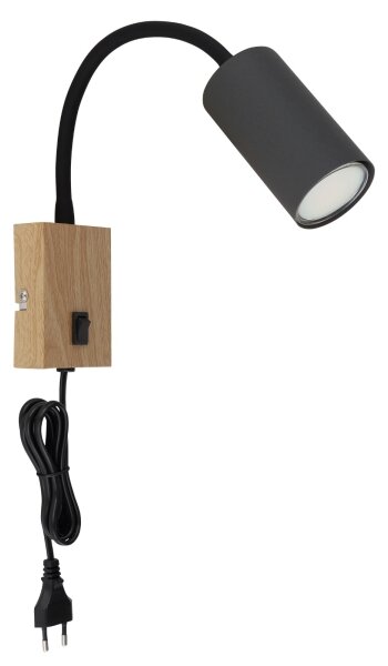 Lampă de perete flexibilă ROBBY 1xGU10/25W/230V neagră/maro Globo 57911WG