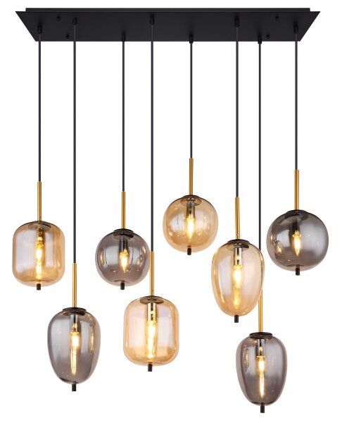 Lustră pe cablu Globo 15345-8A negruY 8xE14/40W/230V