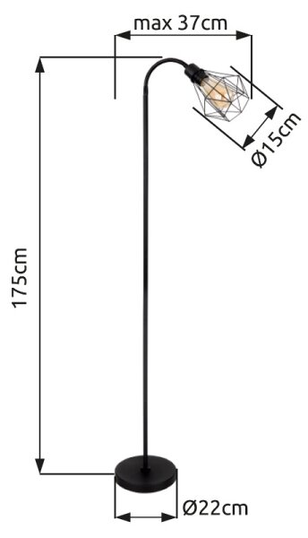 Lampadar Globo 15351S ISABELLA 1xE27/40W/230V