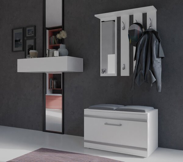 Set mobilier hol Oasis 1 (alb) (cu oglindă). 1132531